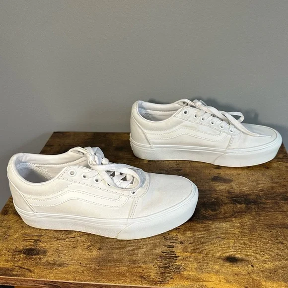 Vans White Platform Sneakers - Picture 9 of 12